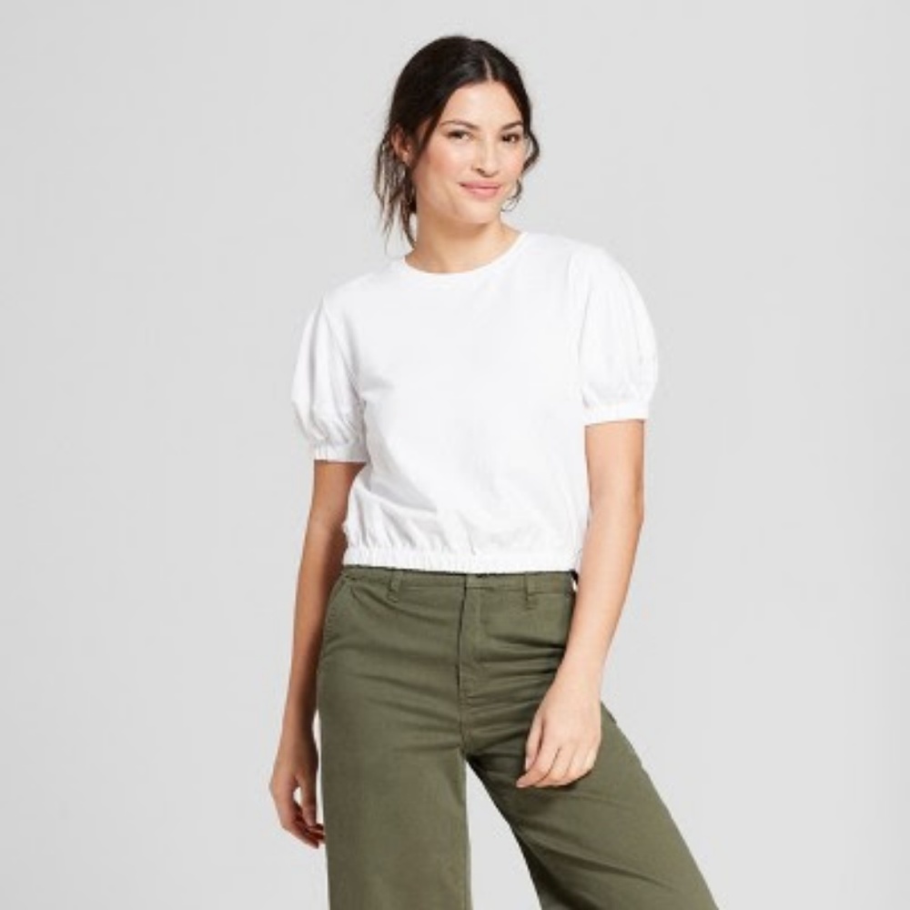 Short Sleeve Balloon T-Shirt - A New Day White XS